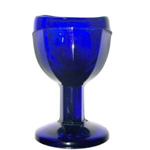 Vintage (1940s) Waterstone Glassware Cobalt Blue Pedestal Eye Bath British Made